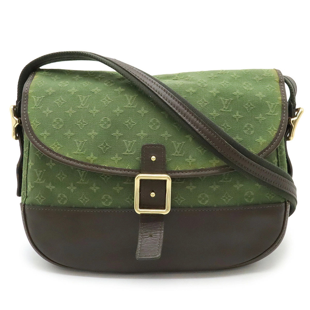 LOUIS VUITTON Monogram Belanger Shoulder Bag Canvas Leather Khaki Green